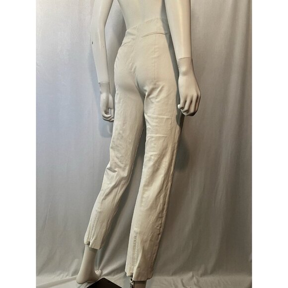 THE SCRIPT Women'ss Pants Chino White Straight Fit Size 2 - Picture 7 of 16